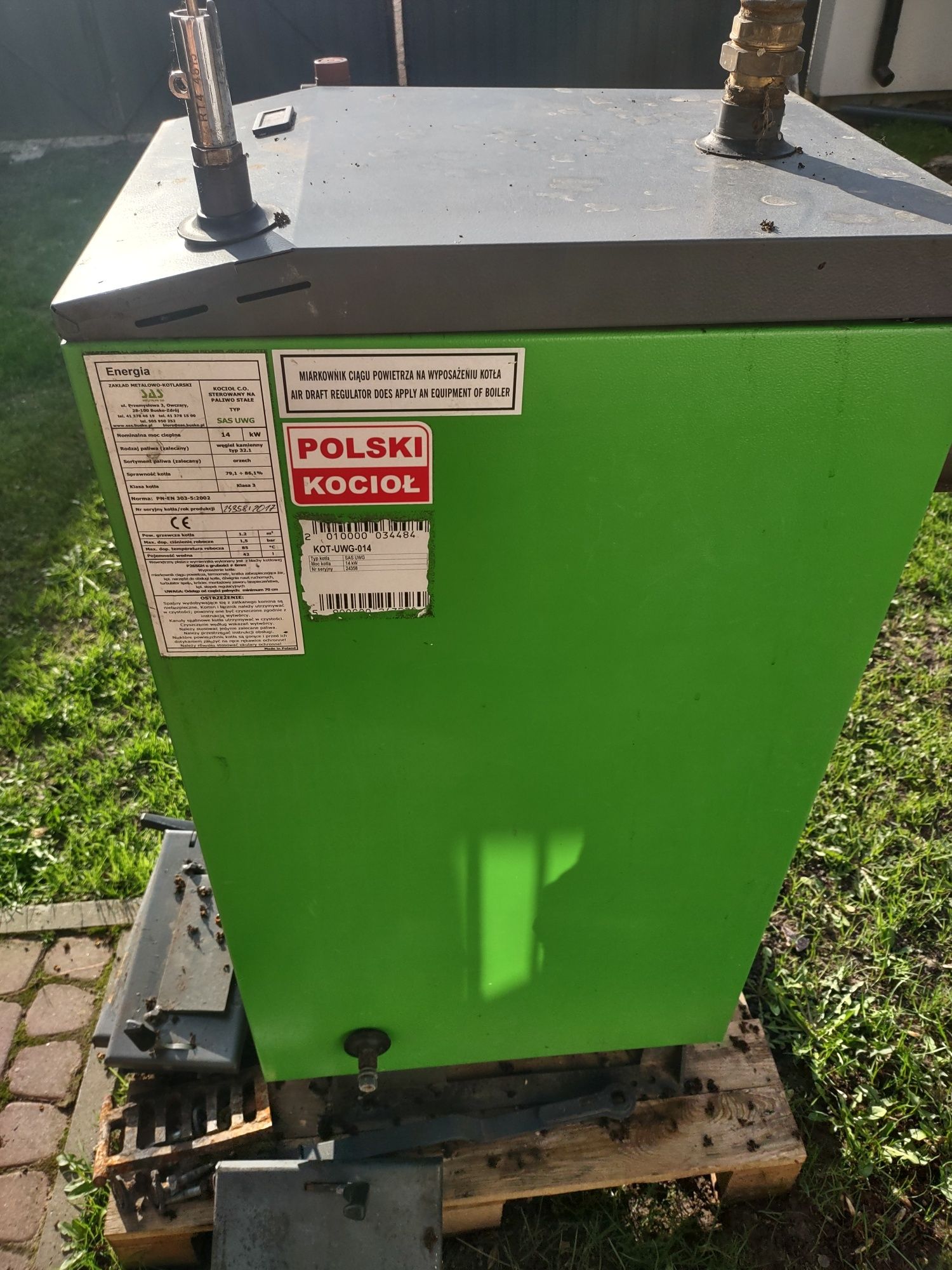 Koćioł SAS 14 kw kl.3 polony tylko drewno stan dobry.