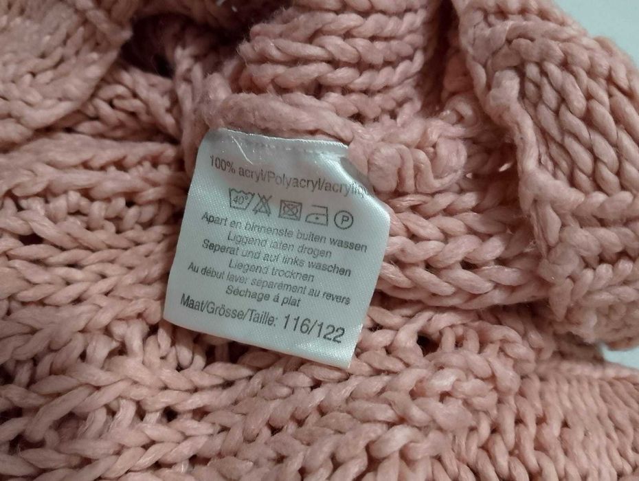 Komplet zimowy dla dziewczynki 116/  122 pudrowy róż