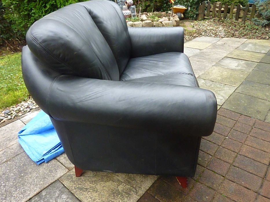 SOFA -skórzana-granatowa