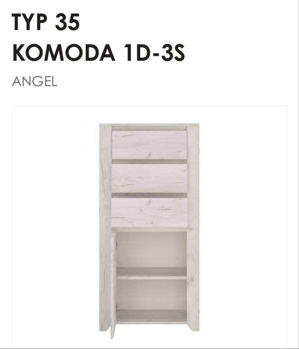 Komoda biała z płyty laminowanej