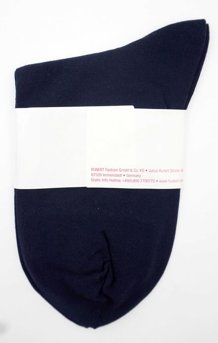 5X Gładkie markowe skarpetki cienka bawełna HUDSON granat 35-38 -75%