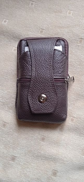 Сумоча-барсетка під смартфон з натуральної шкіри на пояс