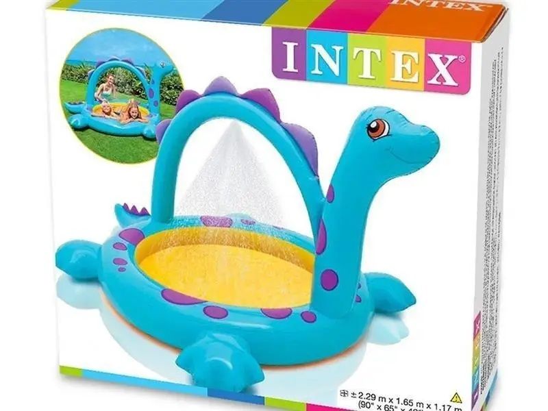 Дитячий надувний басейн Intex "Динозаврик" 229х165х117 см