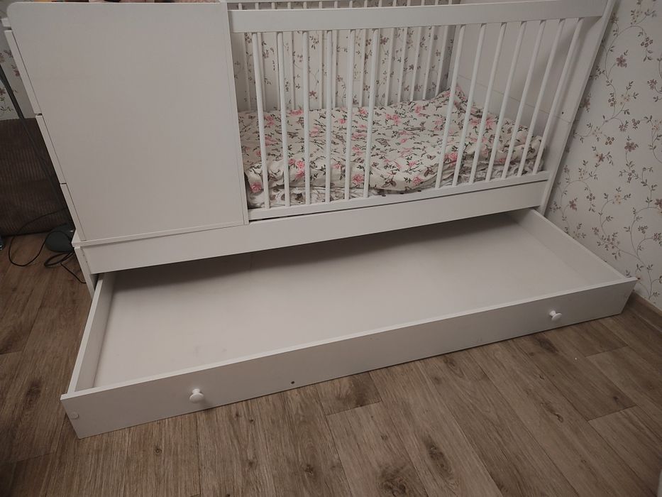 Łóżeczko 3w1 Klupś kompakt z komodą