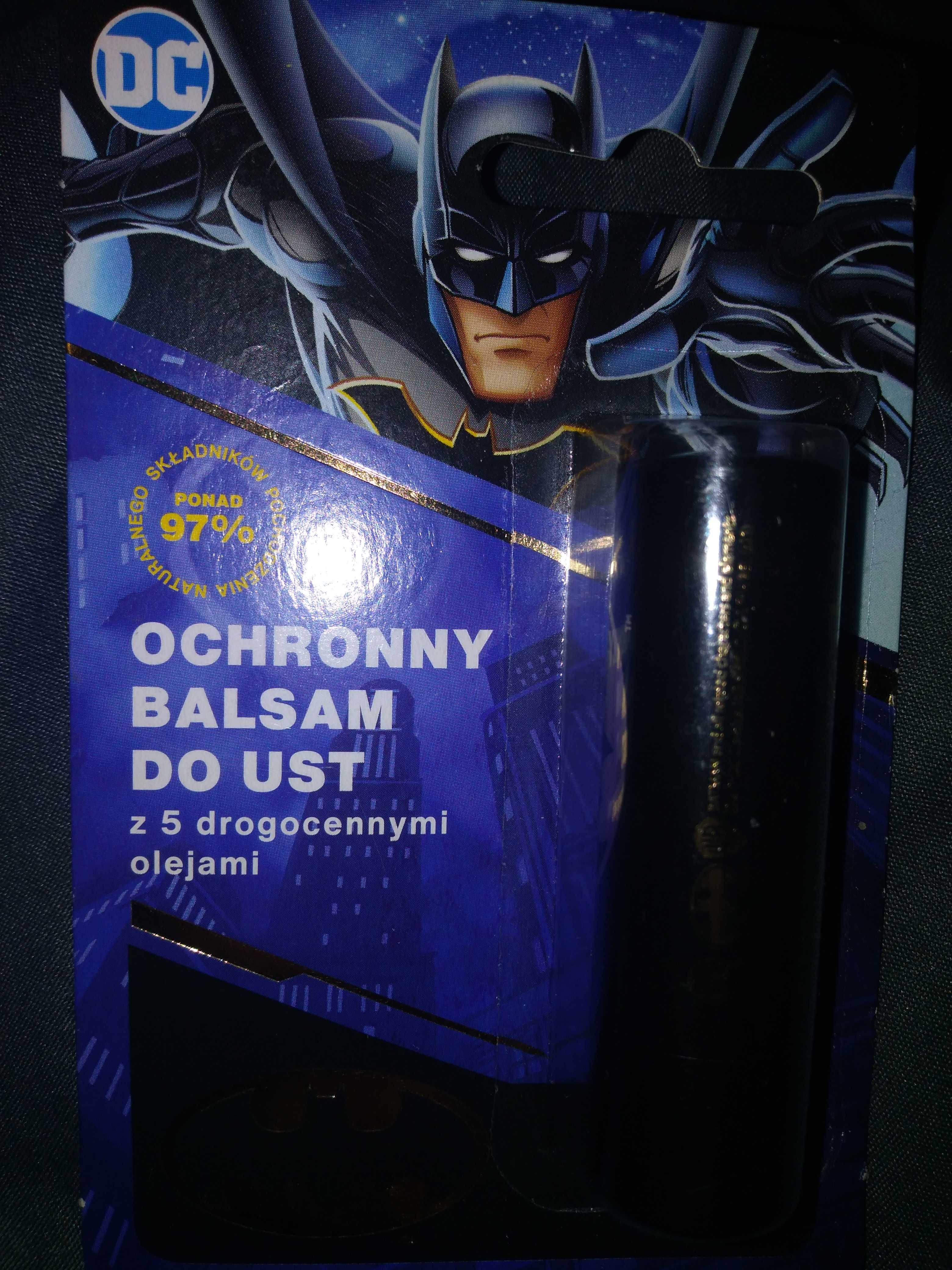 Batman DC Balsam ochronny do ust  czarny sztyft z 5 olejkami unisex