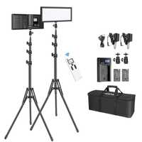 Kit iluminação 2 Neewer T120 + Baterias + comando SELADO