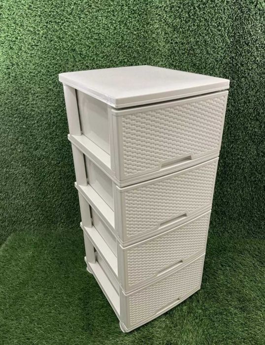 Комод пластиковий алеана Ротанг «Біла троянда» (Світло-бежевий)