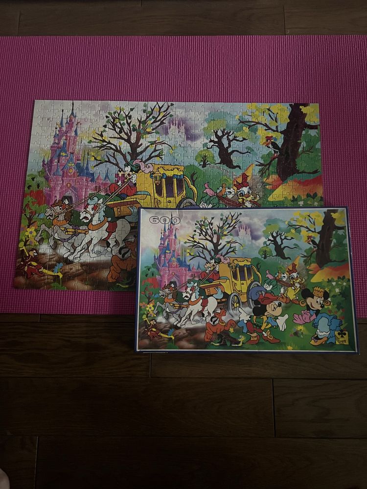 Puzzle kolekcjonerskie lata 90-te PRL Disney 600 sztuk Mickey Minnie