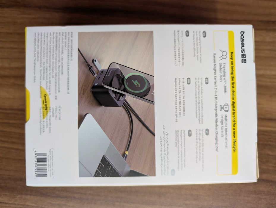 USB-хаб бездротова зарядка Baseus HUB 7in1 MagPro Series 2 Type-C