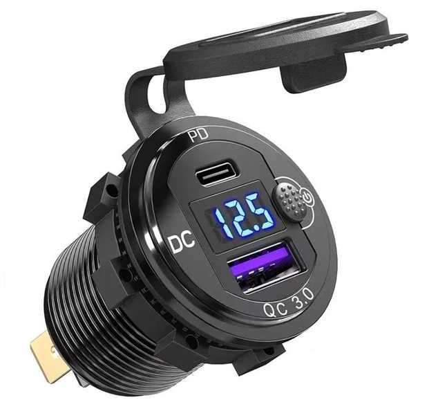 Гніздо QC3.0, вимикач, 12-24v для зарядних станцій