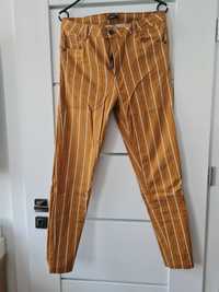Spodnie w paski damskie,musztardowe,cropp, 42