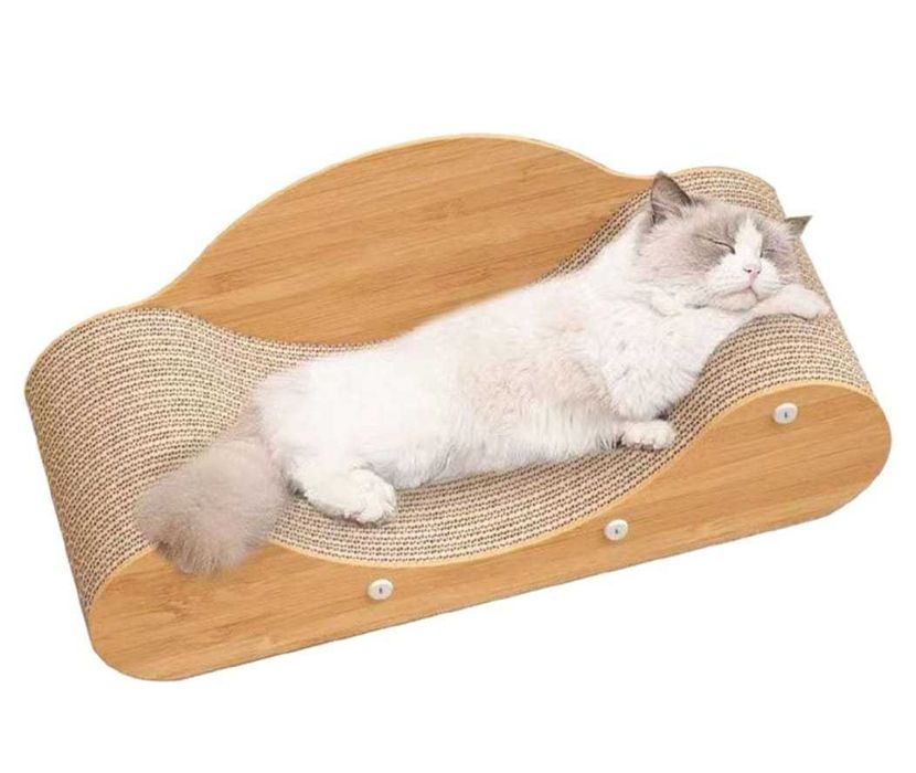 Cama e arranhador de cartão para gatos modelo sofá – 50 x 50 x 12 cm