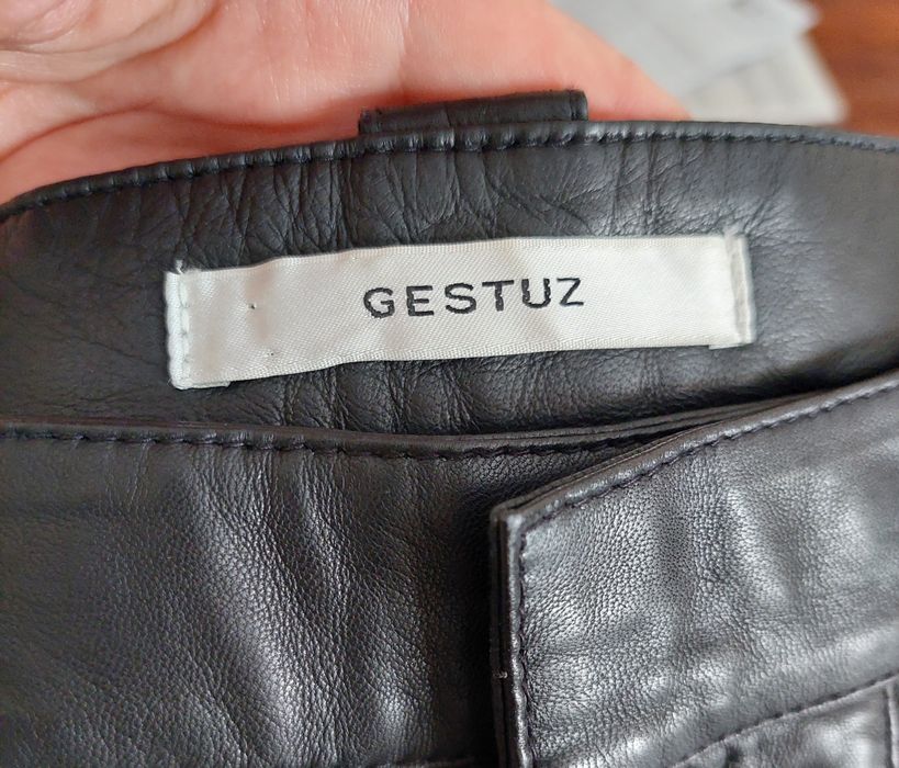 Lamb leather skórzane spodnie skóra naturalna owcza spodnie baggy fit