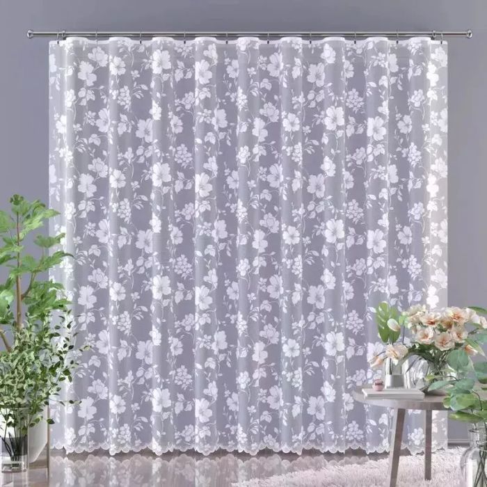 Firanka żakardowa metrażowa wys. 145 cm Azulina 619107 biała 145 cm