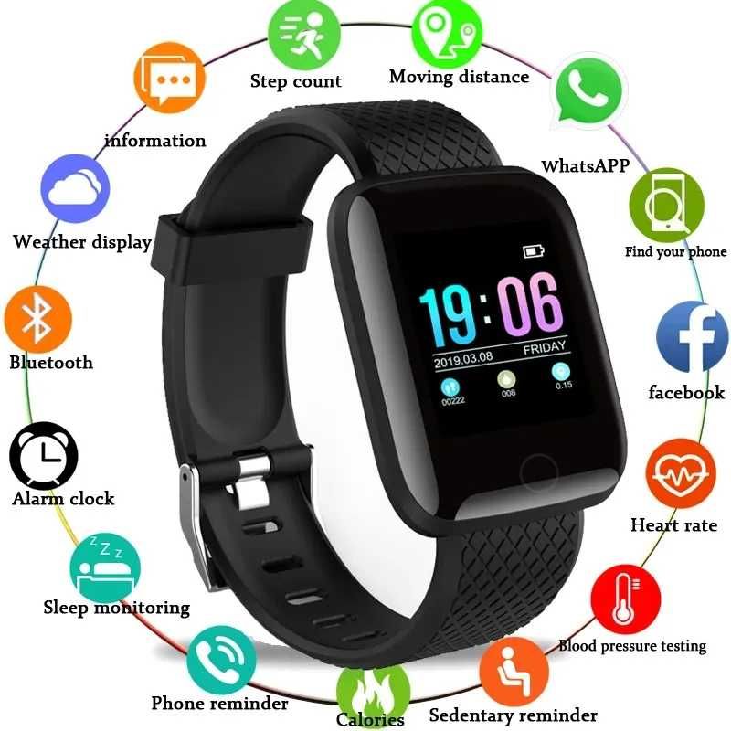 Smartwatch NOWY Zegarek Inteligentny * Kroki Kalorie Tętno Dystans *