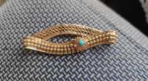 Pulseira vintage ouro amarelo 19.2K com turquesas