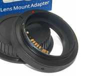Adapter T2 na Canon EOS potwierdzenie AF EMF Pro.