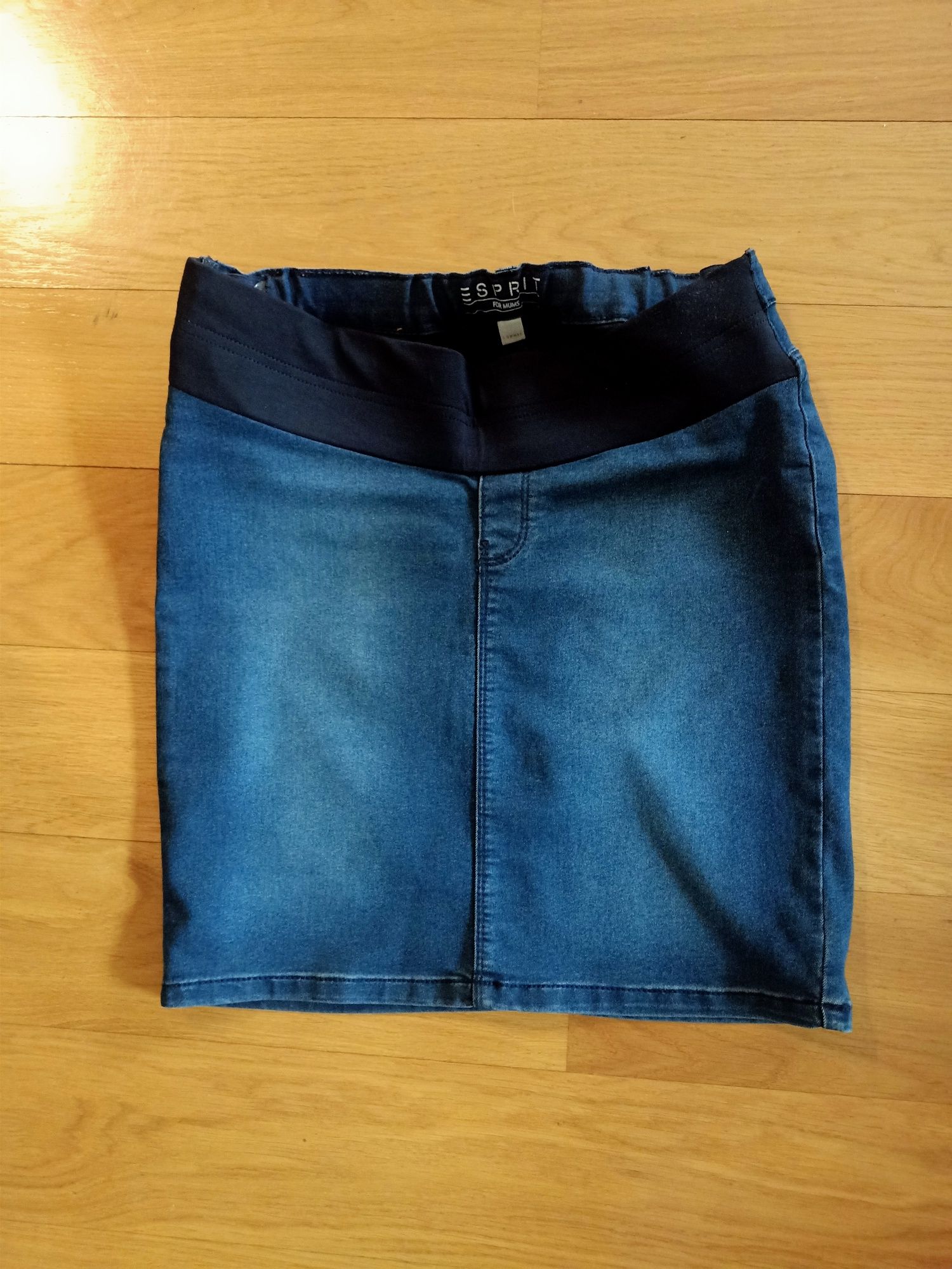 Zestaw ubrań ciążowych spódnica jeans Esprit , 2 bluzki Happymum S/XS
