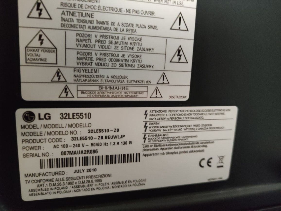 TV LCD LG de 32' - LG 32LE5510-ZB - Em bom estado/ entradas não funcio