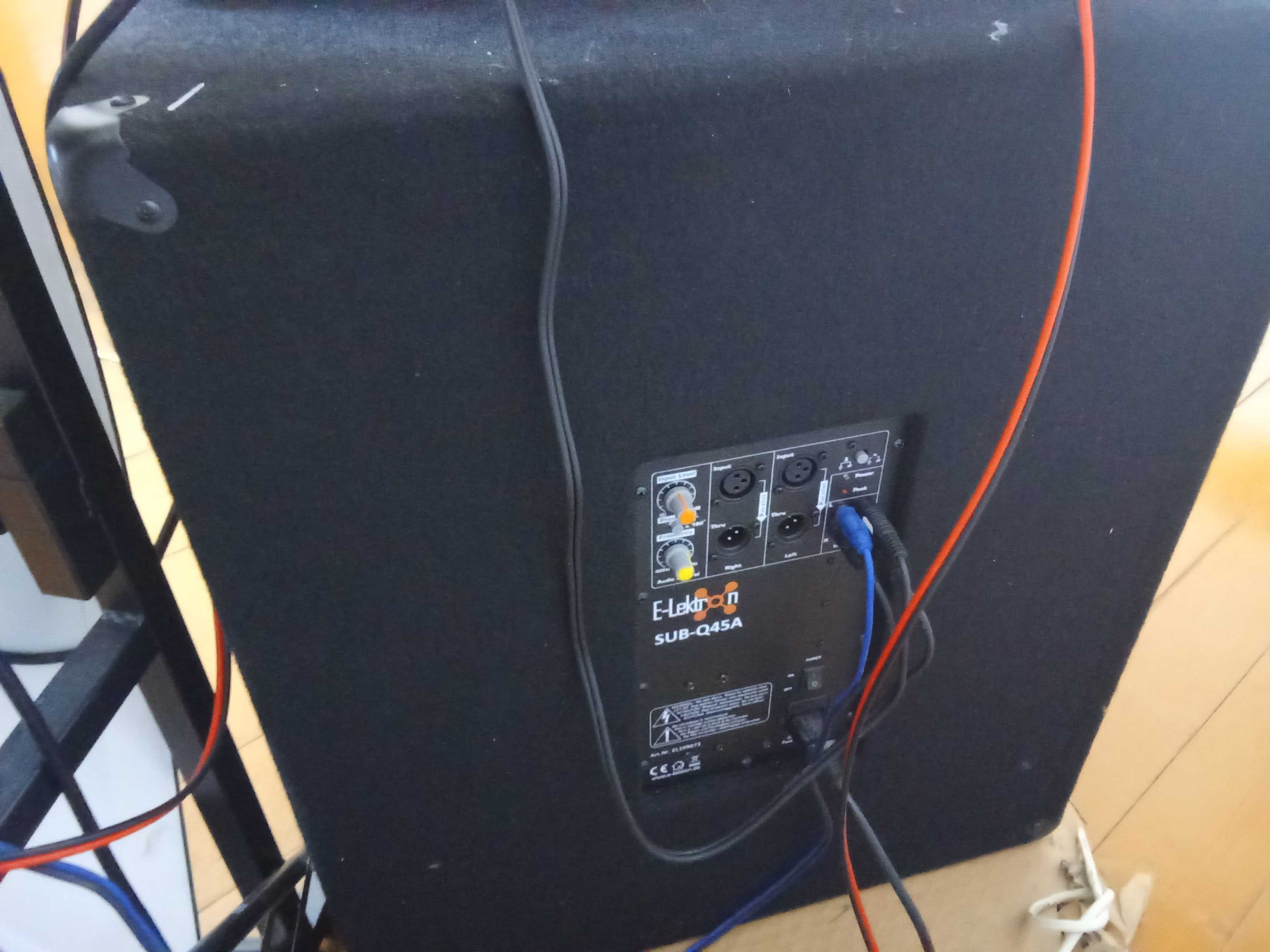 Zestaw DJ nagłośnienie, oświetlenie, statyw subwoofer kolumny mikser