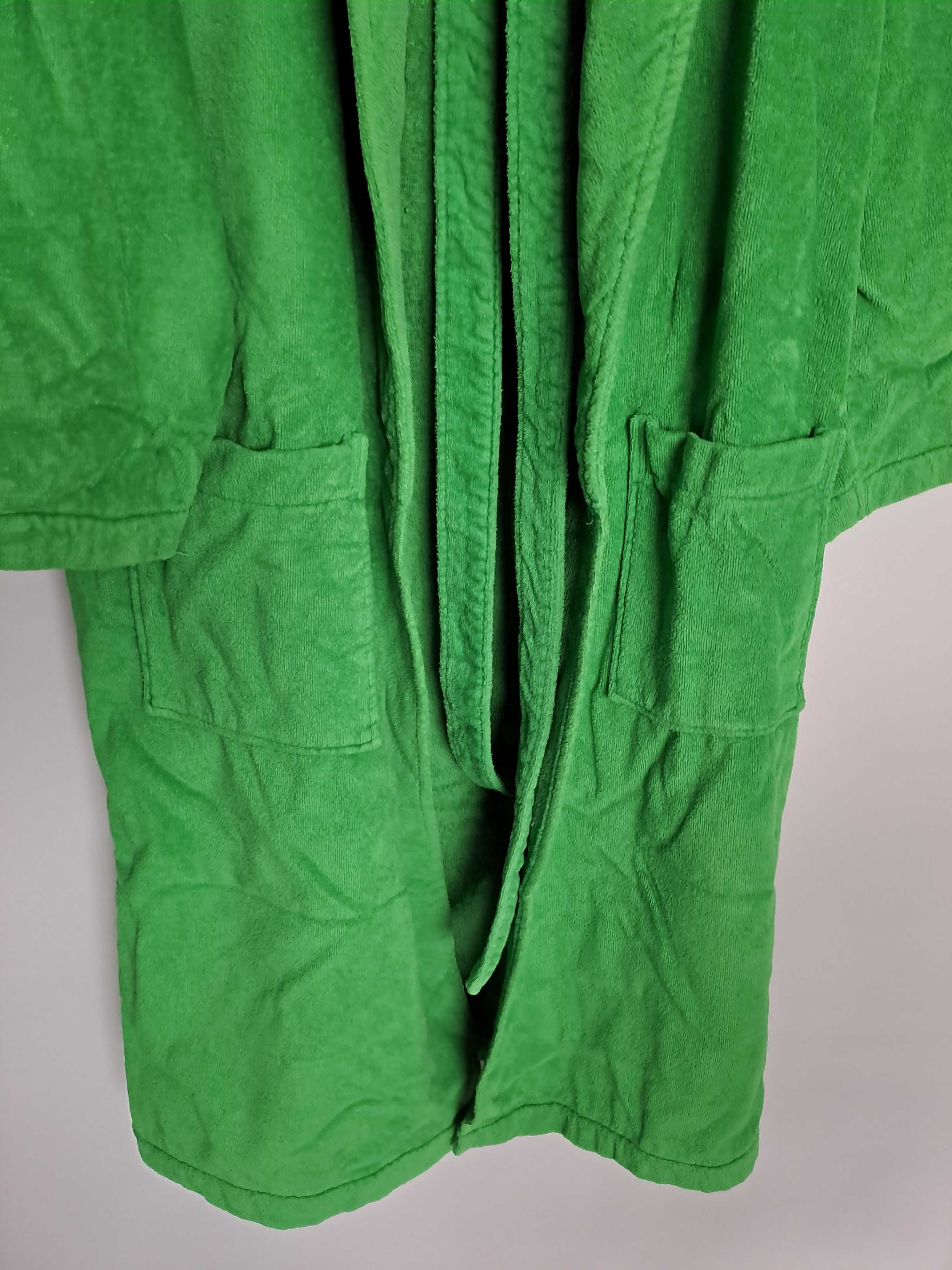 Gruby szlafrok frotte Ikea S / M, soczysto zielony