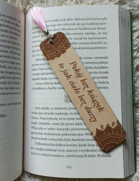 Drewniane Grawerowane Zakładki do Książki