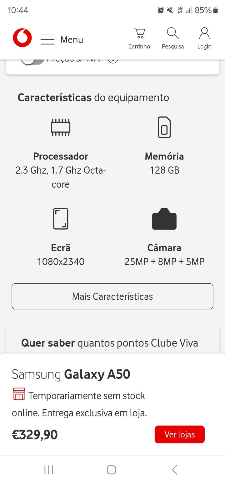 Samsung A50 em bom estado