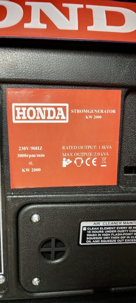 Продам бензиновий генератор HONDA KW2000 2,0 кВт однофазний