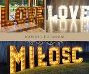 LOVE MIŁOŚĆ napis LED neon Dekoracje ścianka weselna PLENER Tło za Par
