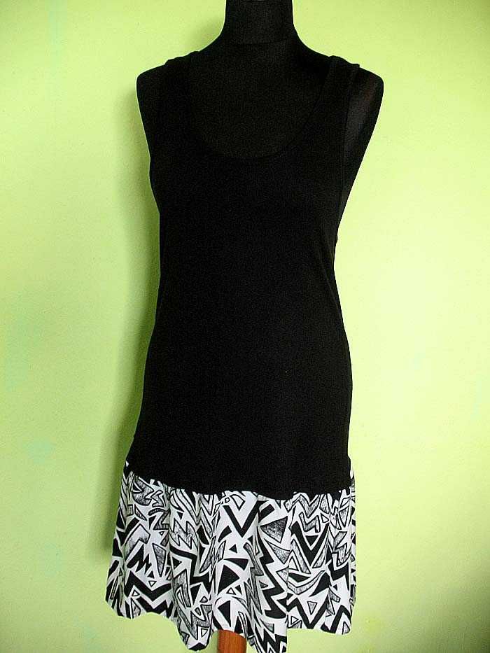 Sukienka - bawełniana bokserka midi - 38 M biust 80-90 cm