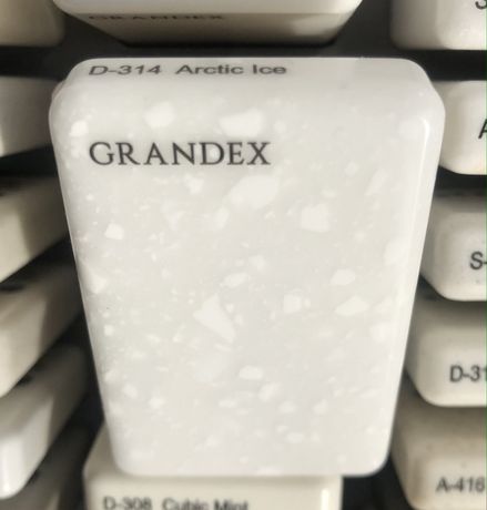 Камень акриловый Grandex D-314 Arctic Ice, умывальники, клей.