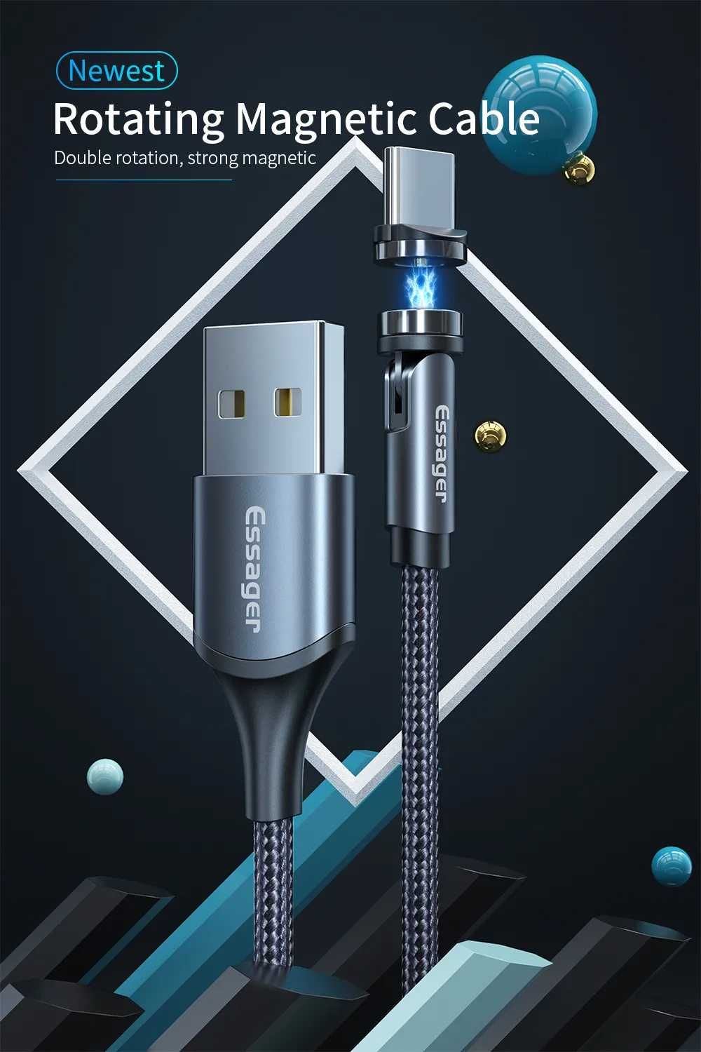 Магнітний кабель Essager для зарядки iPhone, usb to lightning 0,5 м