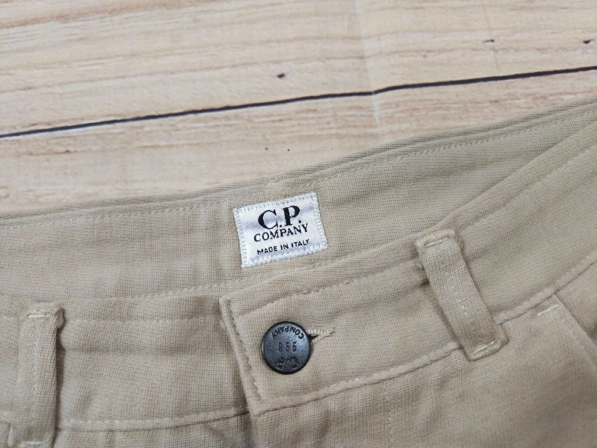 C.P. COMPANY Spodnie Męskie Bawełniana Beżowe Logowane r. 54