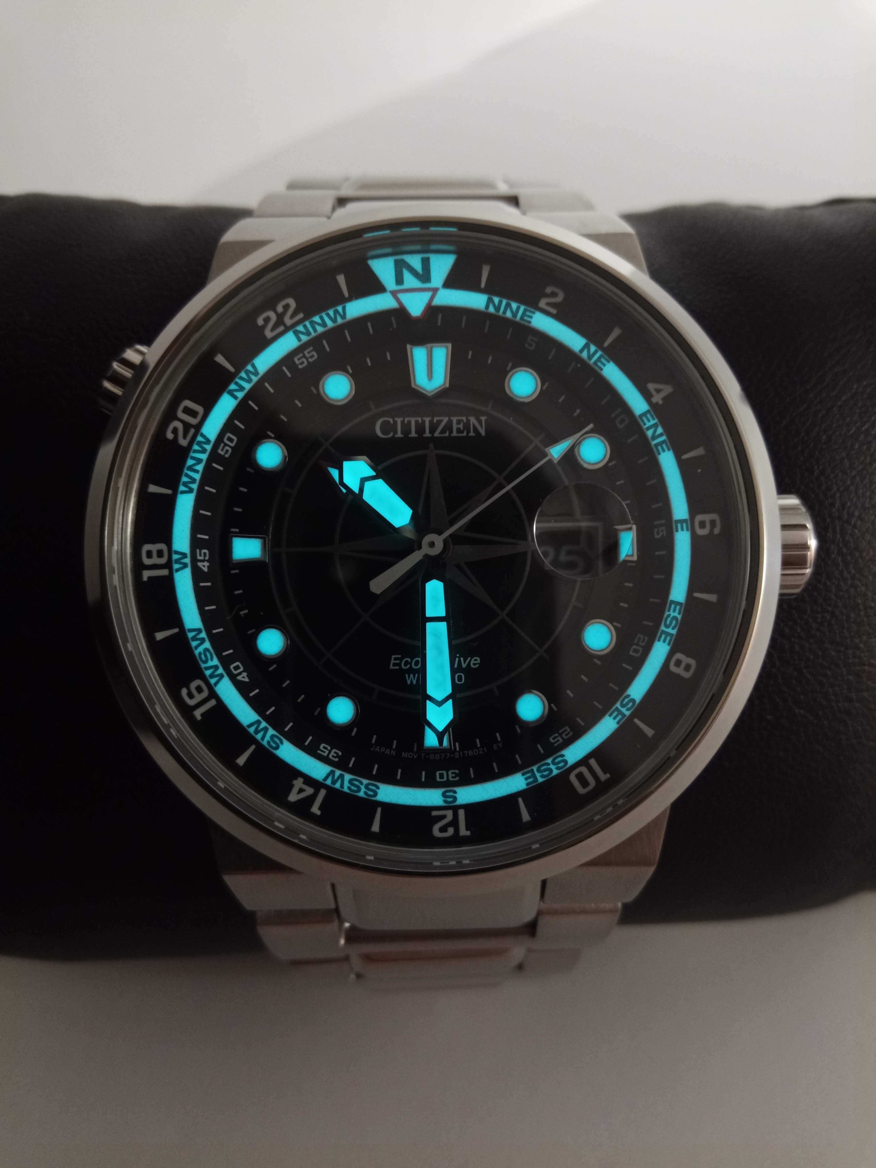 Японские мужские 200м часы Citizen Eco-Drive BJ7140-53E сапфир, GMT