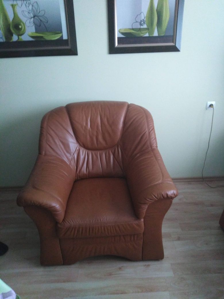 Skórzana sofa i fotel