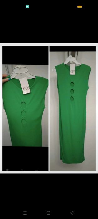 Sukienka Zara nowa z metką, materiał pięknie podkreśla kształty