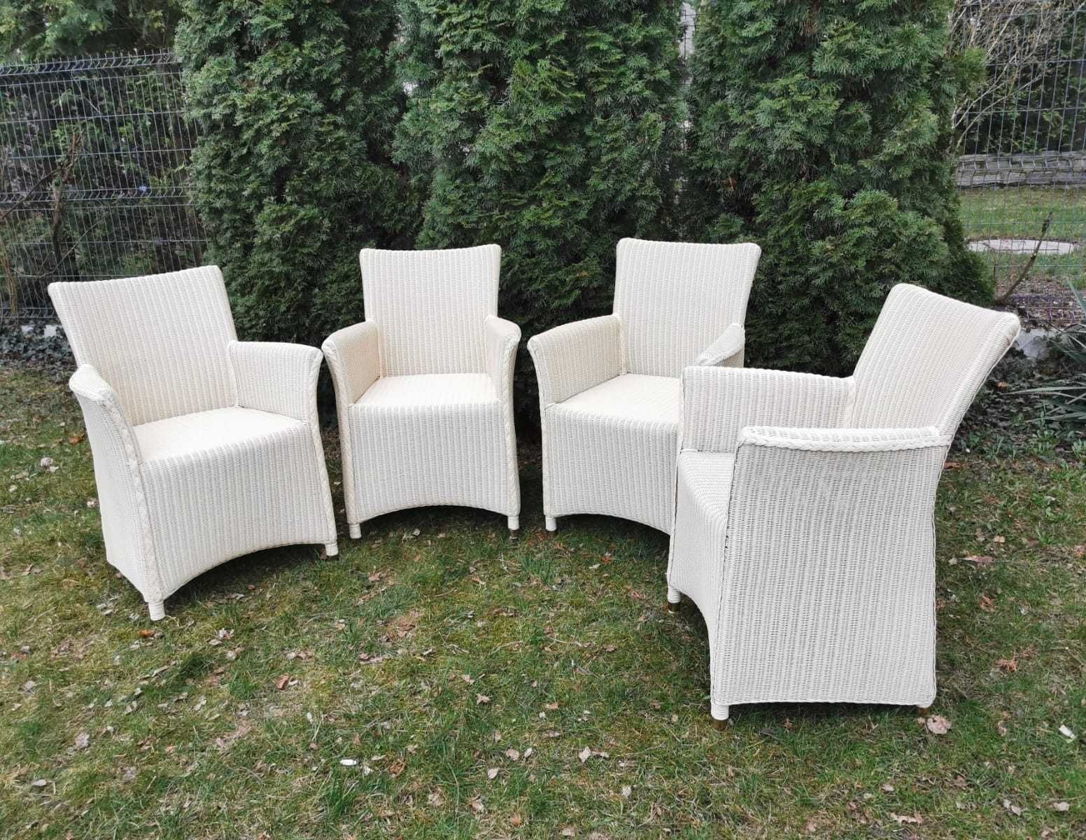 Krzesła do jadalni na taras Lloyd Loom Rattan ECRU 4 szt. Super Jakość