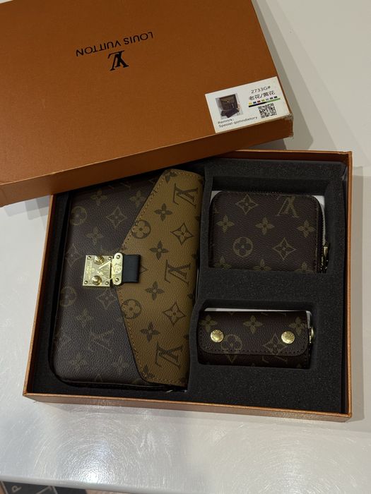 Набір подарунковий Louis Vuittone Луі Вітон сумочка+гаманець+ключниця