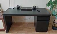 Biurko MALM czarnobrąz 140x65 cm Stan bardzo dobry! IKEA