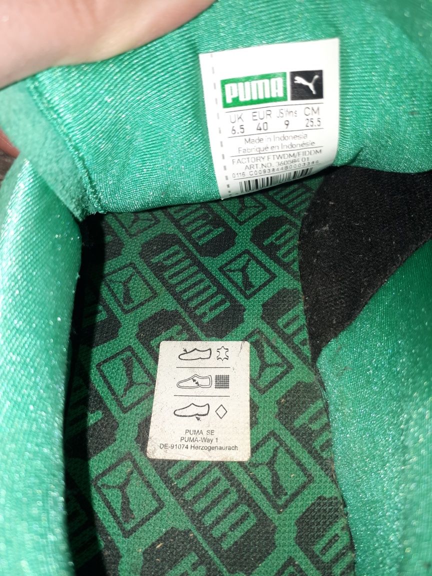 Miętowe buty Puma Suede r40/25,5 cm
