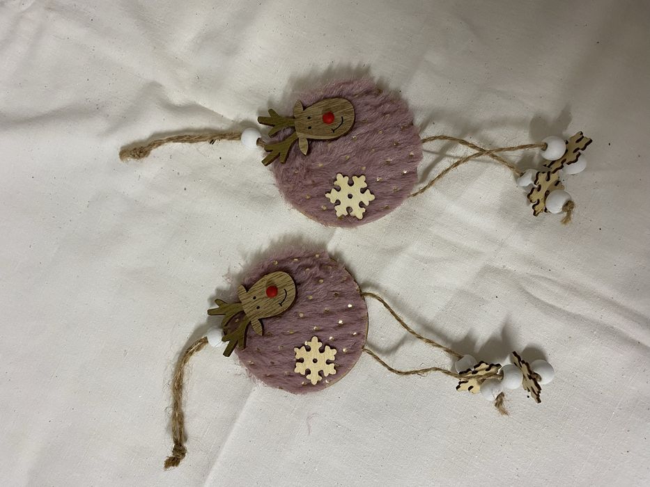 Enfeites arvore natal rosa