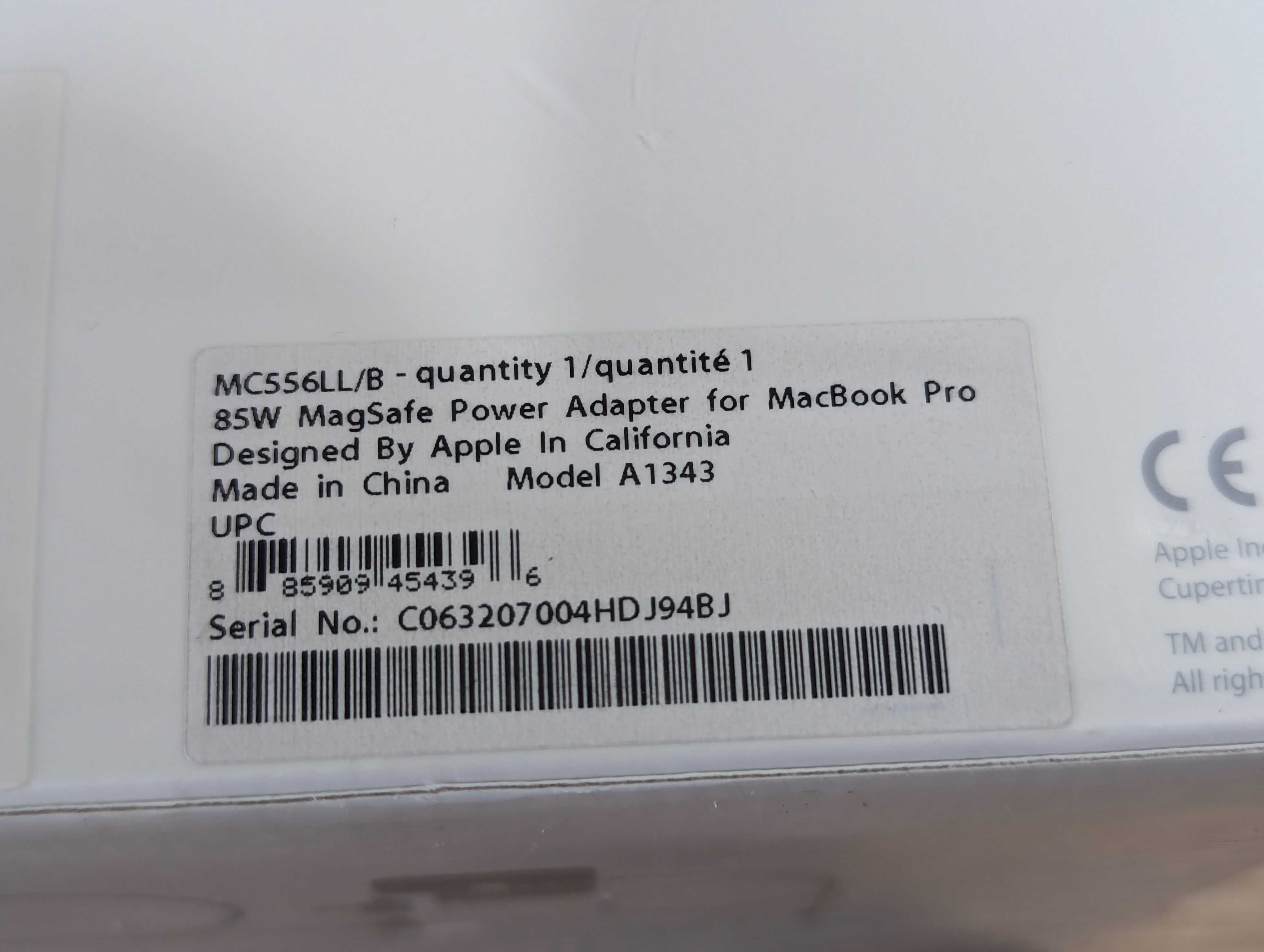 Apple блок живлення MagSafe A1343 (MC556LL/B) power adapter Новий