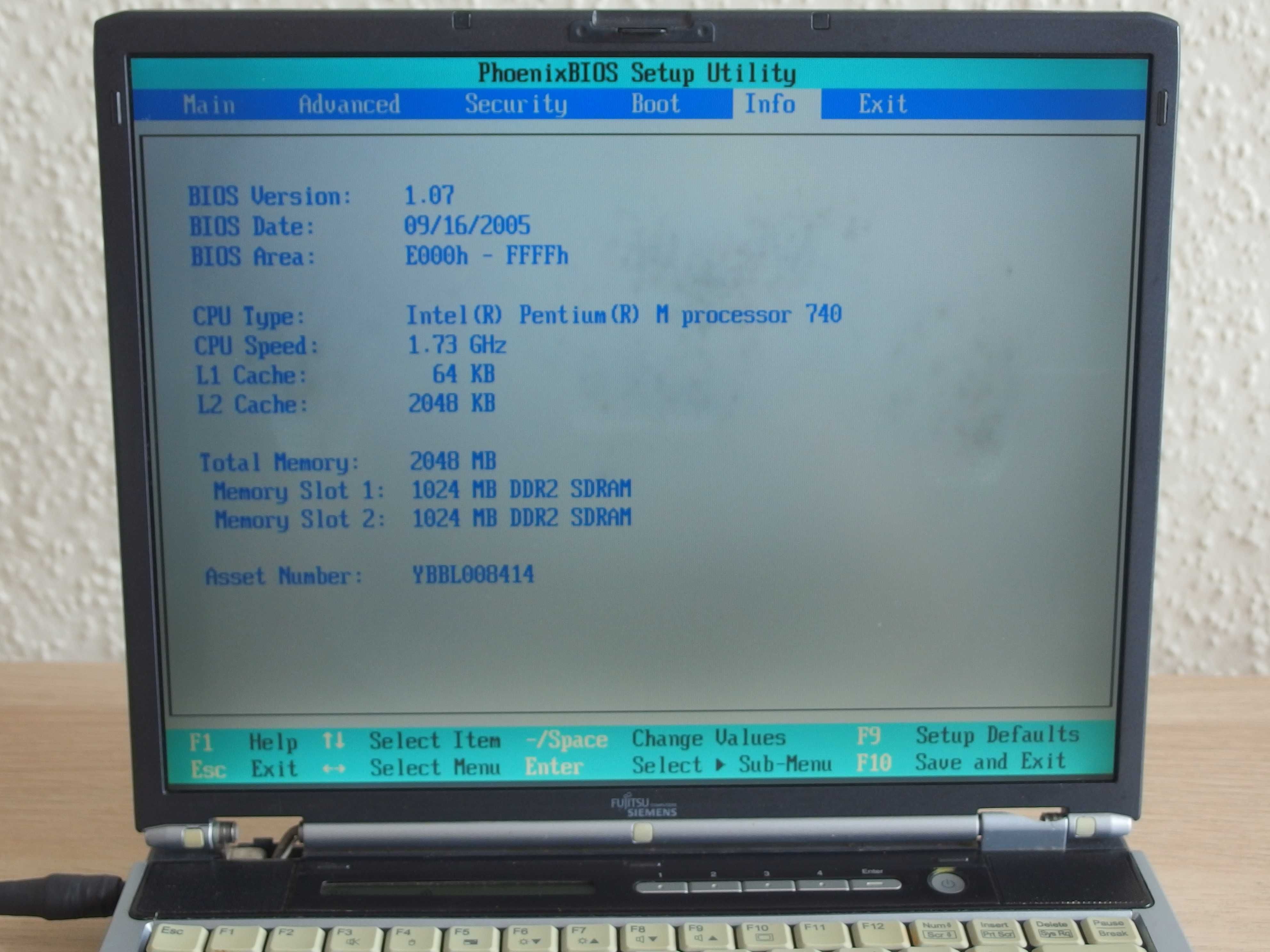 Laptop Fujitsu-Siemens  Lifebook S7020 2GB RAM DDR2