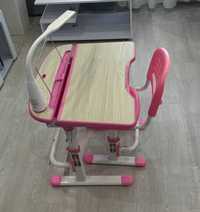 Комплект парта і стілець-трансформери Fundesk Sorriso Pink + Led лампа