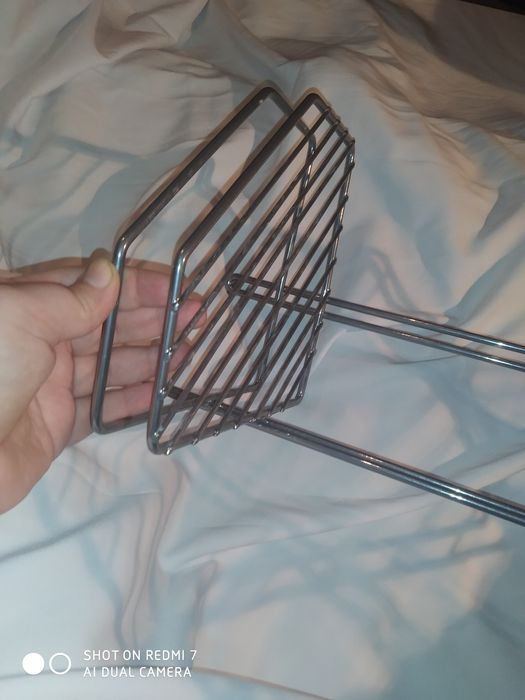 Полочка угловая в ванную комнату металлическая 3-х ярусная полка угол