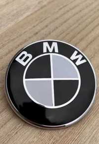 BMW emblemat znaczek logo na maskę klapę 82mm E46 E60 X3 X5 CZARNY