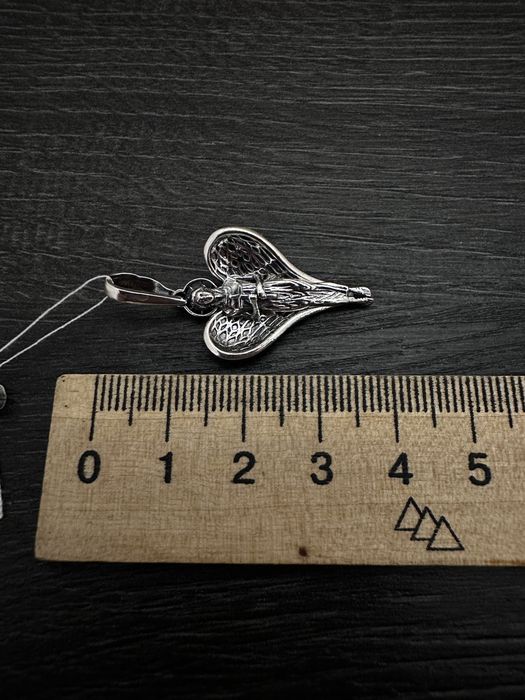 Срібний янгол охоронець і ланцюжок бісмарк 925 проби