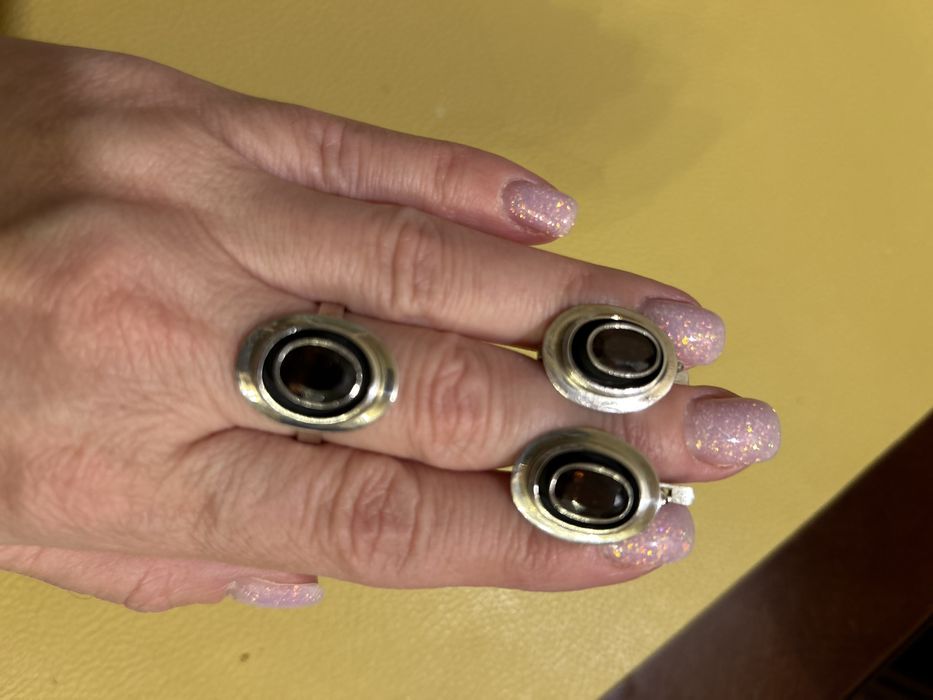 Срібний комплект з гранатом!