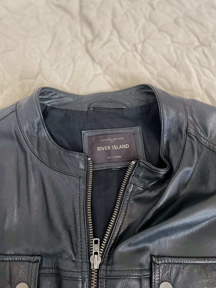 Шкіряна чоловіча куртка river island