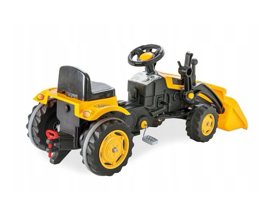 Traktor na pedały PILSAN z łyżką – duży żółty ciągnik dla dziecka